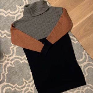 NWT Madewell Turtleneck Colorblock Sweater Dress Tunic